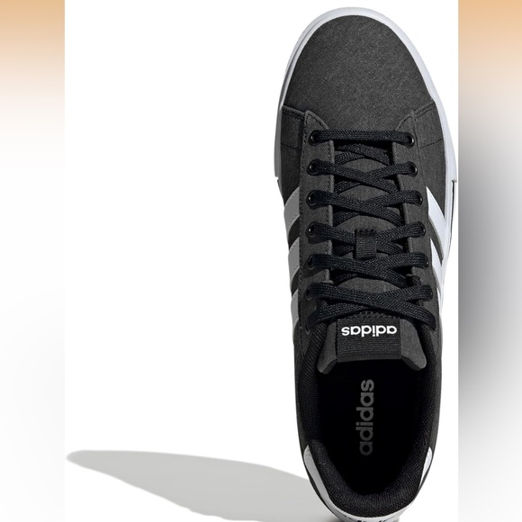 adidas Black Canvas Low-Top Sneaker with White Stripes main image 10